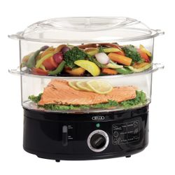 BELLA Two Tier Food Steamer with Dishwasher Safe Lids and Stackable Baskets & Removable Base 