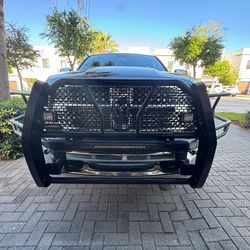 Black Horse Off Road Rugged Heavy Duty Grille Guard Modular Black Fits 2019-2024 Ram 1500 Classic 2009-2018 Dodge Ram 1500