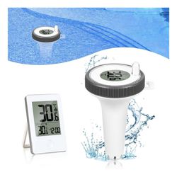 Pool Thermometer Floating Easy Read with Indoor Temperature Humidity Monitor