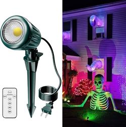 Brand new in box Outdoor Spot Lights,120V Halloween Spotlight Outdoor with Timer Remote Uplighting Outdoor,IP67 Waterproof,5 Color Lenses (RGB,Yellow,