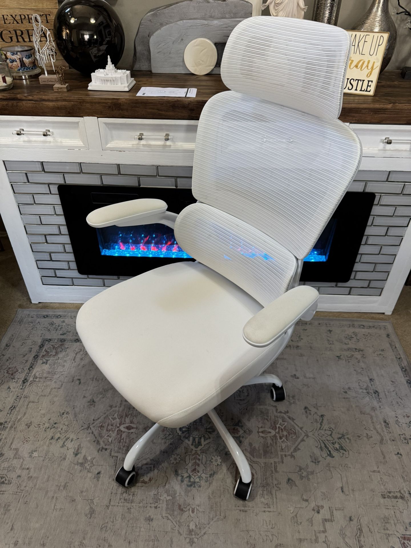 White TRALT Office Chair Ergonomic Desk Chair, 330 LBS Home Mesh