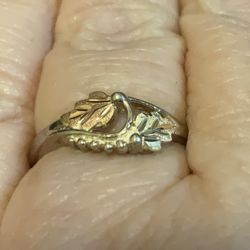 Sterling, Black Hills 12k Gold Ring size 7