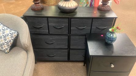 Black 8-Drawer Fabric Dresser