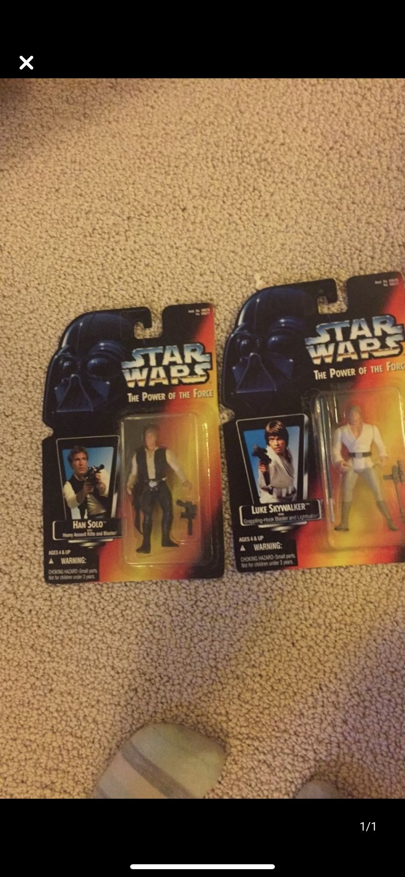 Star Wars unopened figures Luke Skywalker and Han Solo