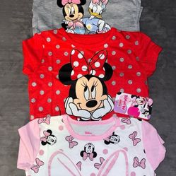 3 Disney 2T Minnie Mouse T-Shirts For Toddlers