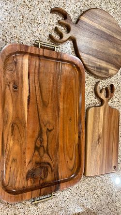 Wood Serving Board and Tray Set