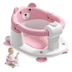 NEW-Baby Bath Seat for Babies 6 Months & up, Non-Slip Toddler Bath Seats for Babies Sitting Up, Safe Infant & Newborn Bathtub Chair with 4 Suction Cup