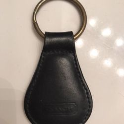 Coach black leather key ring Vintage 