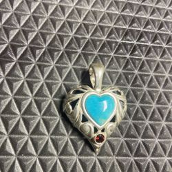 Carolyn Pollack Sterling Silver And Turquoise Pendant // Send Me Your Offer///—