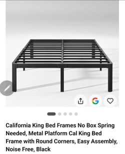 California King Metal Platform Bed Frame Black