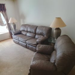 Living Room Set Couch Chair Tables And Lamps