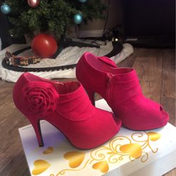 Fuchsia Heel Booties
