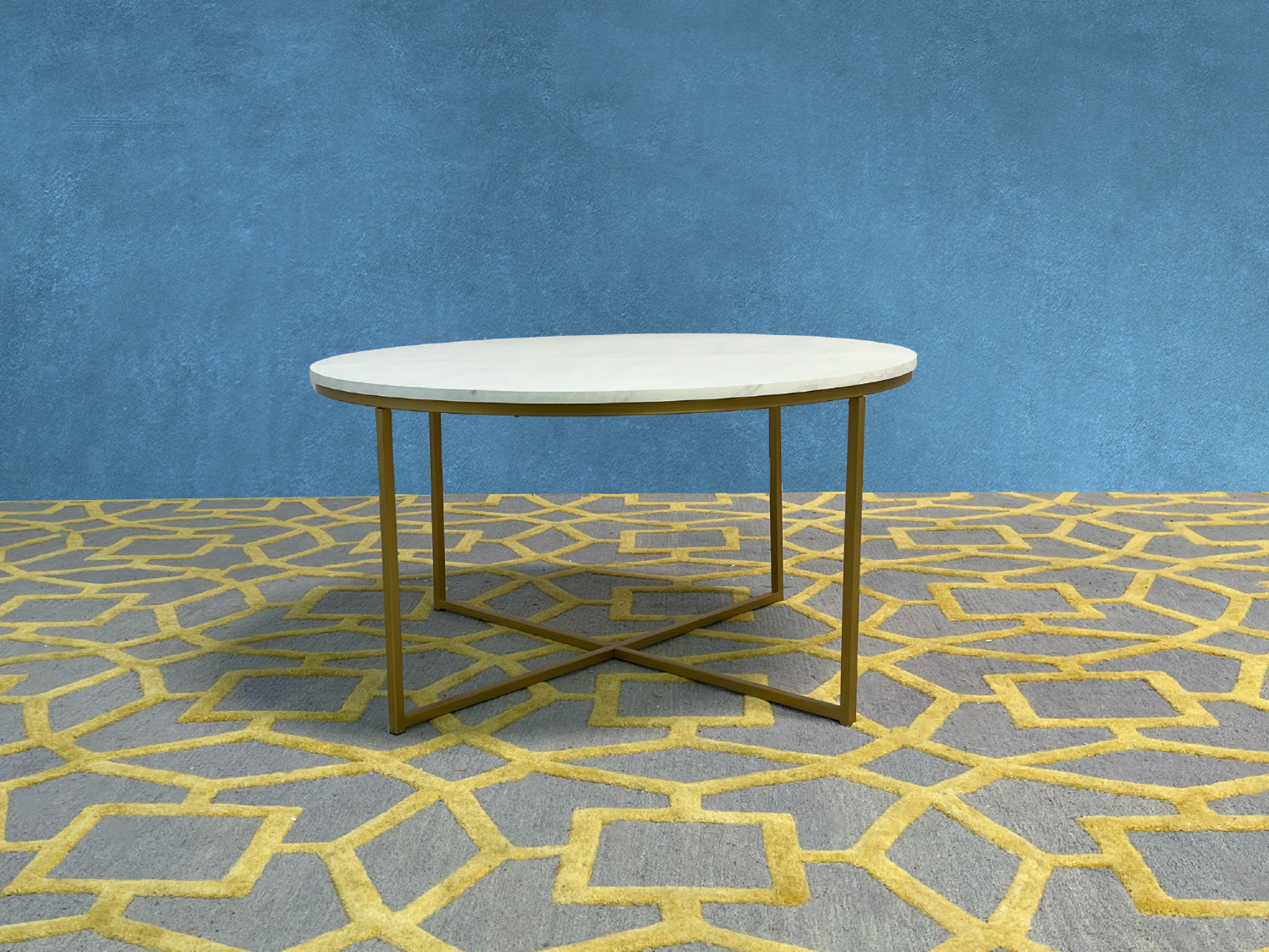 Delivery Available - Havenly Alissa Gold and white Coffee table