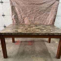 Sturdy Heavyweight Dining Table with Matching Bench – 64” Laminated Top