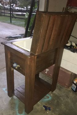 New Handcrafted Wooden Cooler With Bottle Opener