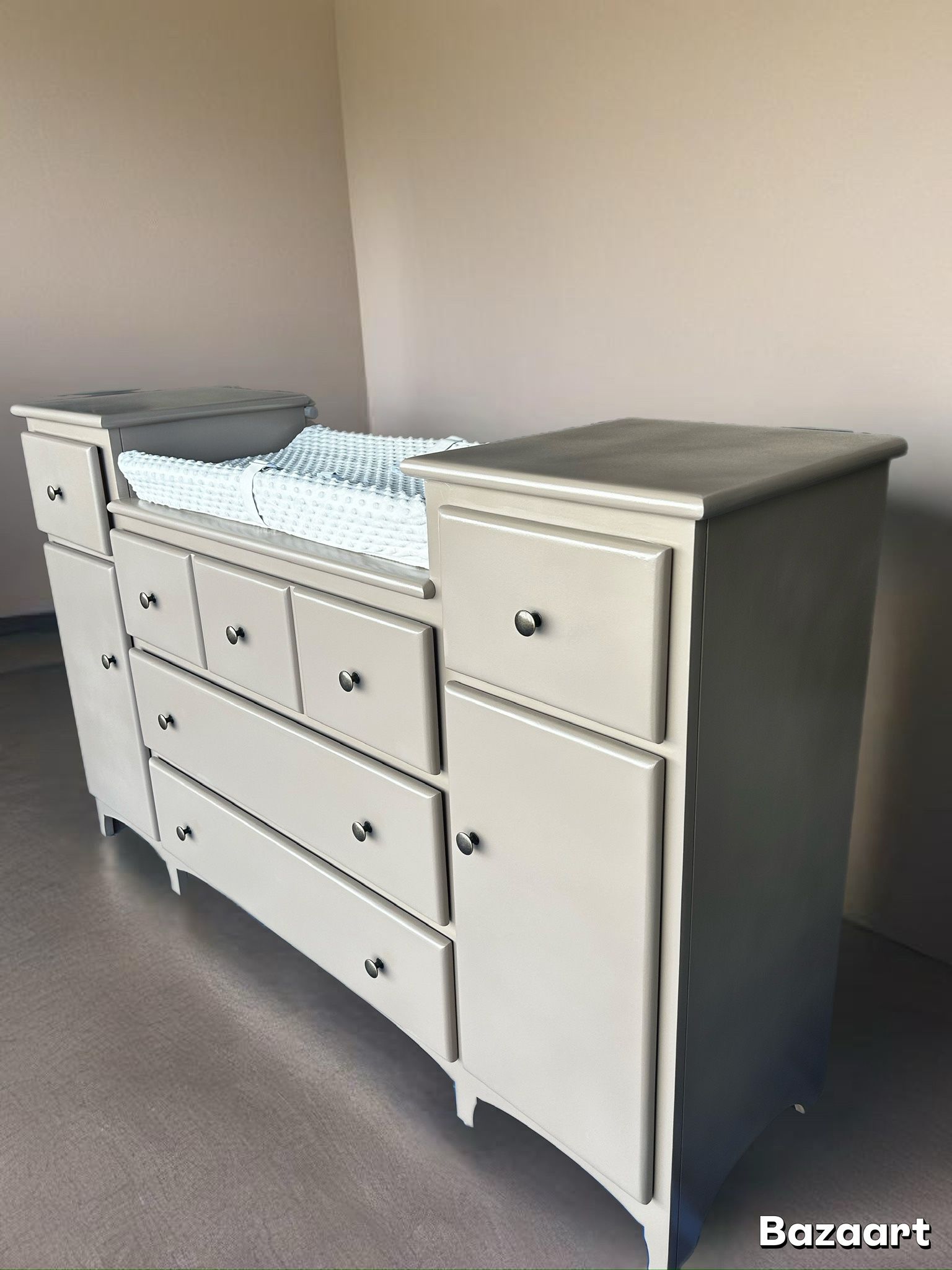 Nursery Set: Mid-Century Modern Changing Table Dresser and Bookcase