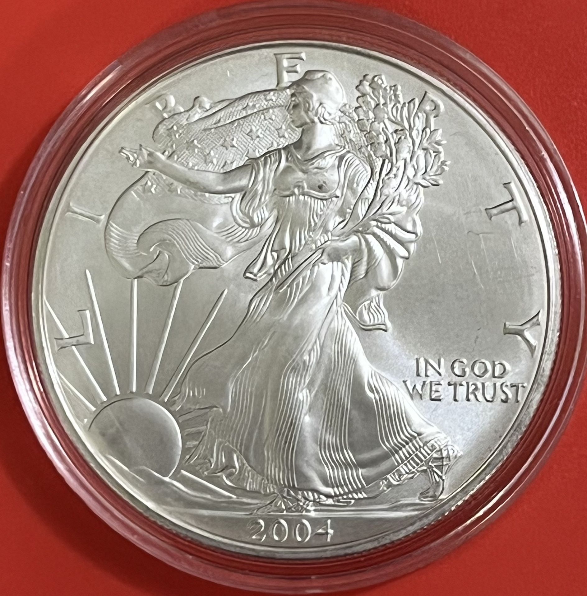 1 Oz Silver 2004 American Silver Eagle Encapsulated