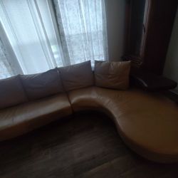 Sectional Couch  Faux Leather Used