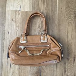 Michael Kors Camel Tan leather gold hardware purse bag