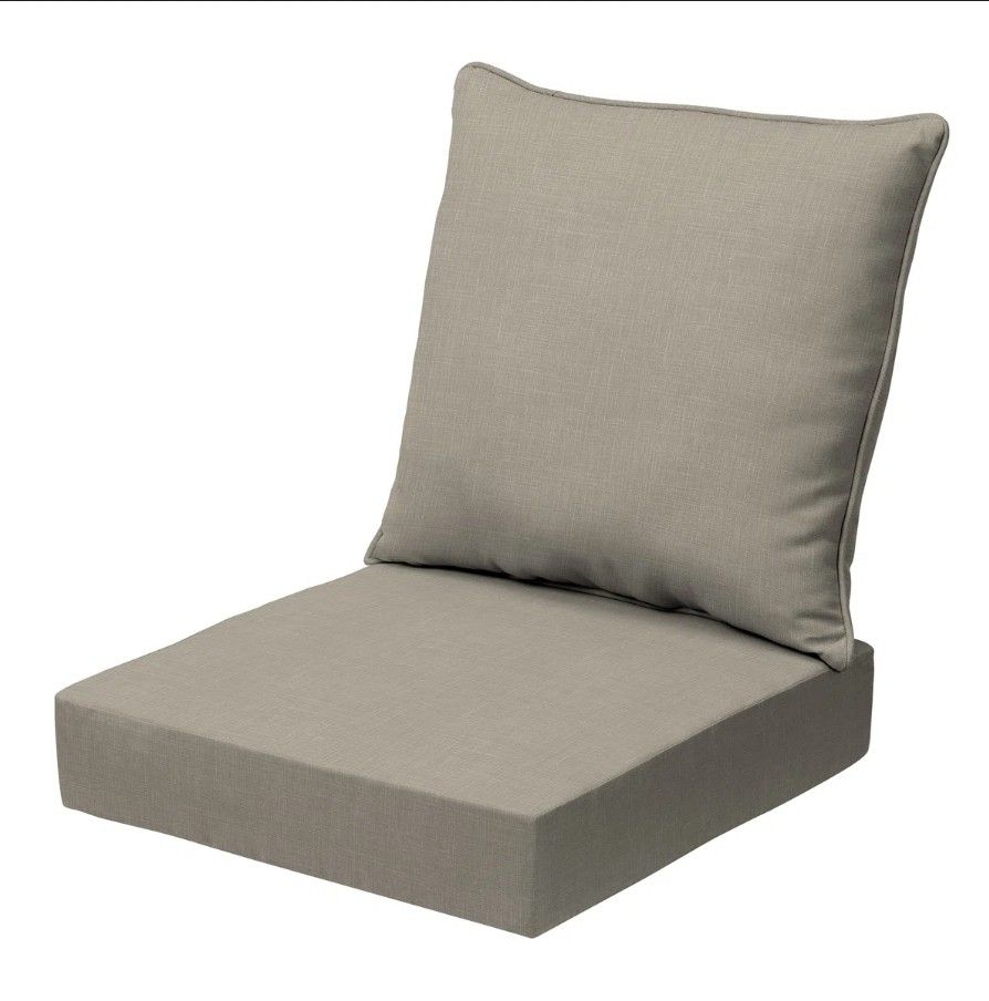 24 x 24, Rain-Proof, Fade Resistant, Deep Seat Bottom and Back Cushion for Chair, Sofa Sandbar Taupe Texture