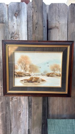 Vintage Japanese water color painting