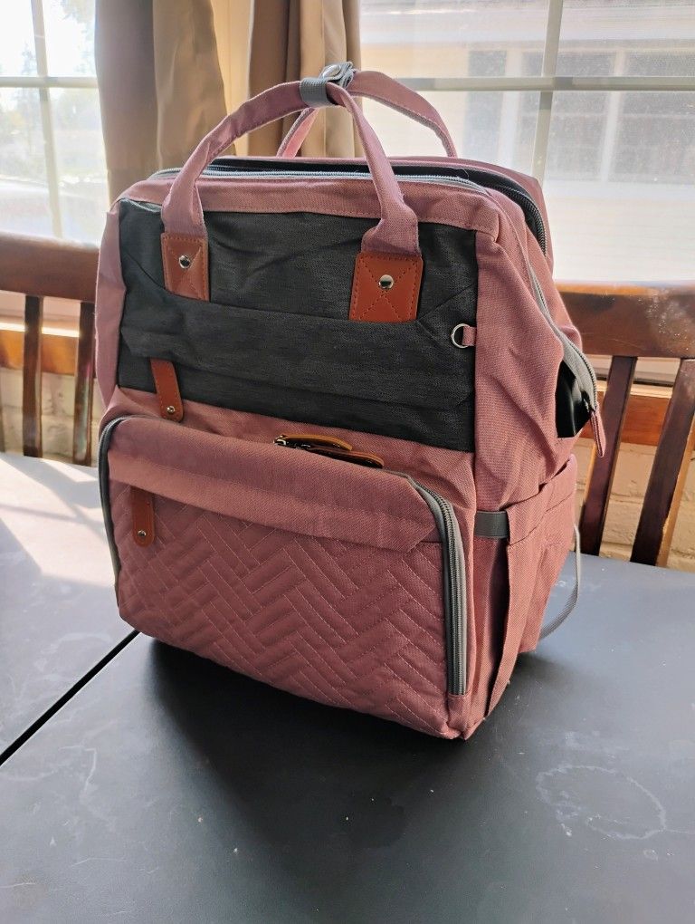 3 In 1 Baby Changing Fold Out Diaper Bag With Insulated Bottle Storage