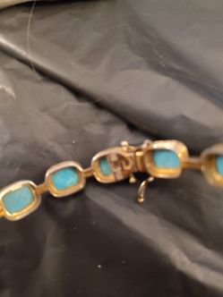 gold and turquoise bracelet