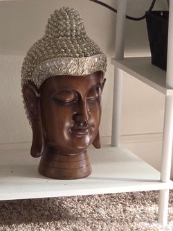 Large Crowned Buddha Head Statue | Asian Zen Boho Decor | Statement Piece