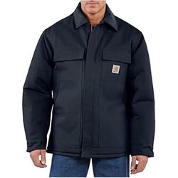 Carhartt Men's Duck Insulated Traditional Coat Navy Loose Fit Size Large L