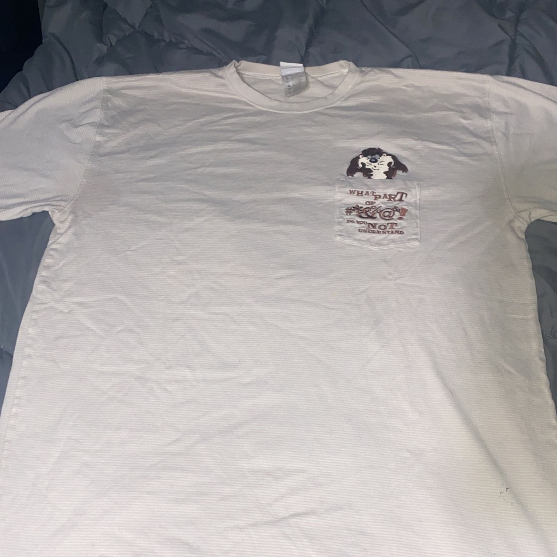 Warner Bros Tazmanian Devil Pocketed Shirt Size Large