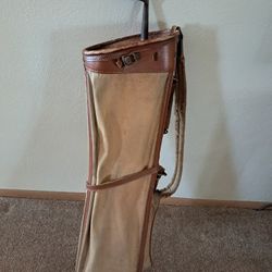 Antique Golf Bag and Wooden Shaft Iron 