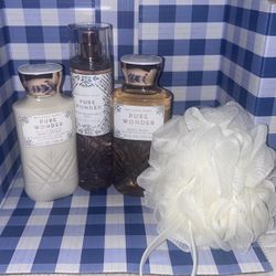 Bath & Body Works PURE WONDER 4 Piece Bundle NEW