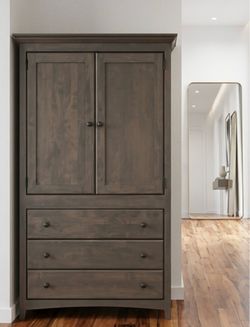 Wood Armoire with Drawers