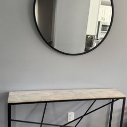 Black Mirror & Console Table Set 