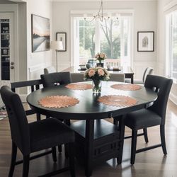 Dining table With Removable Leaf & Storage 