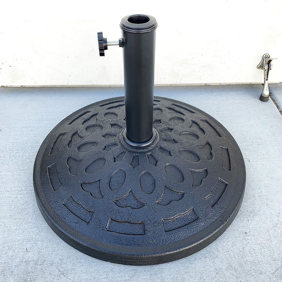 (NEW) $30 Patio Umbrella Base 19” Round Stand Outdoor Garden Market, Weight 30lbs