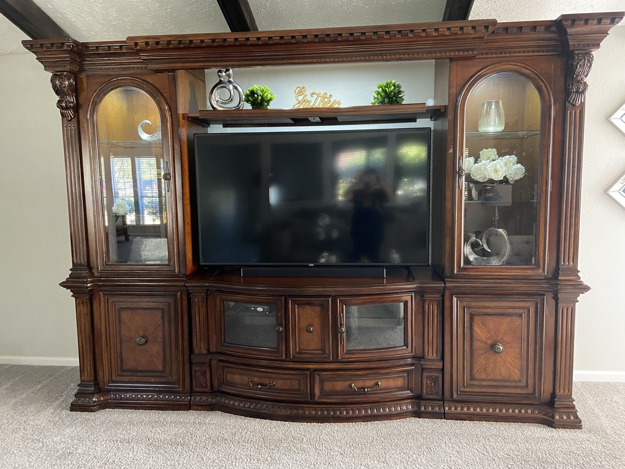 Fairmont Designs - Grand Estates - Entertainment Center w/2 Glass Cabinet Doors