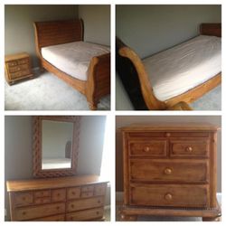 Queen size sleigh bed set