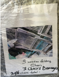 3 Wood Folding Outdoor Chairs — AS IS