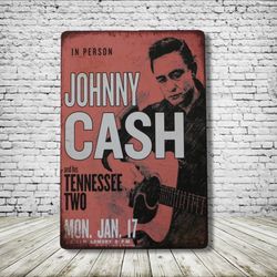 Johnny Cash Vintage Style Antique Collectible Tin Metal Sign Wall Decor