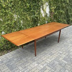 Large Danish Teak Drawleaf Dining Table by Skovmand & Andersen 