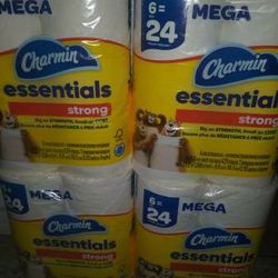 (4) Charmin Essentials Toilet Paper! 6=24 rolls 