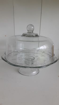 Glass Cake Stand, old with no chips