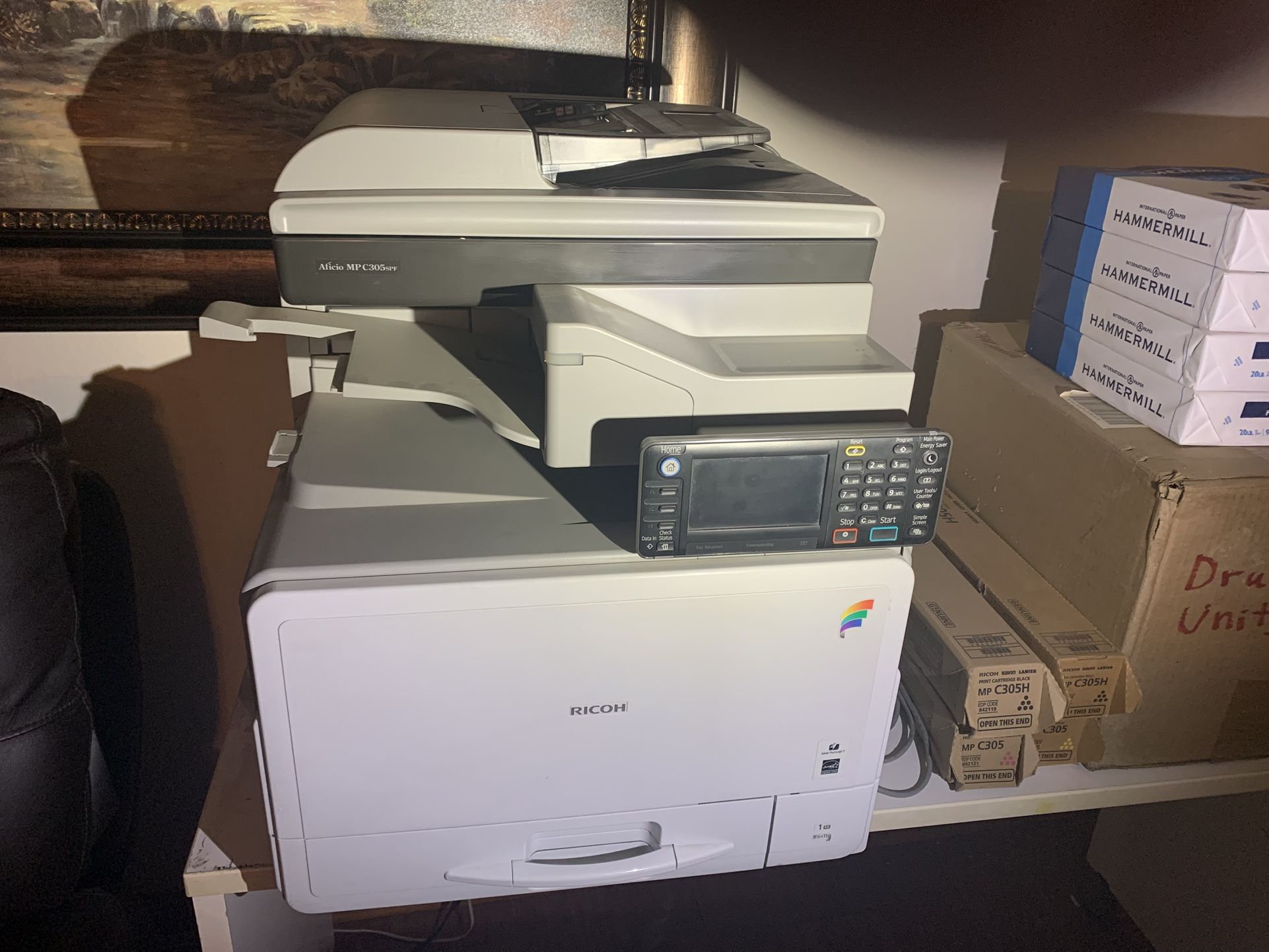 Ricoh Multi-Function Color Laser Printer/Scanner/Copier plus Supplies and Paper