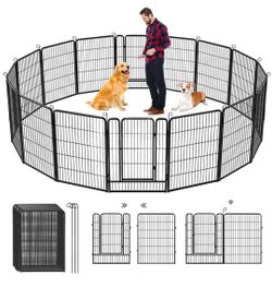 Dog Playpen, 40 inch Height 14 Panels Heavy Duty Dog Fence