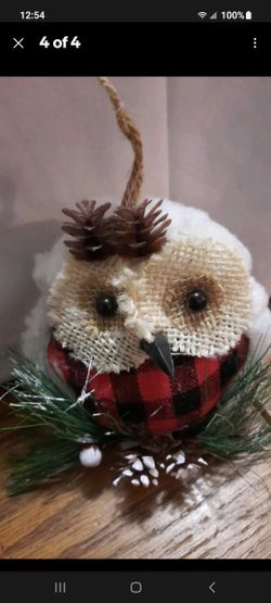 4 Christmas Ornaments 🎄country Style Christmas House, Bow tie, Hope