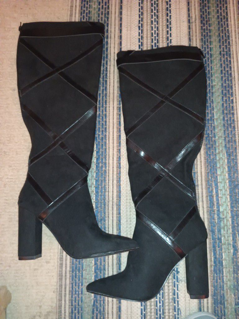 Brand New Black Leather Boots
