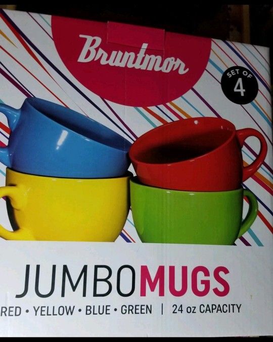 Bruntmor Jumbo 24 Oz Mugs Set Of 4