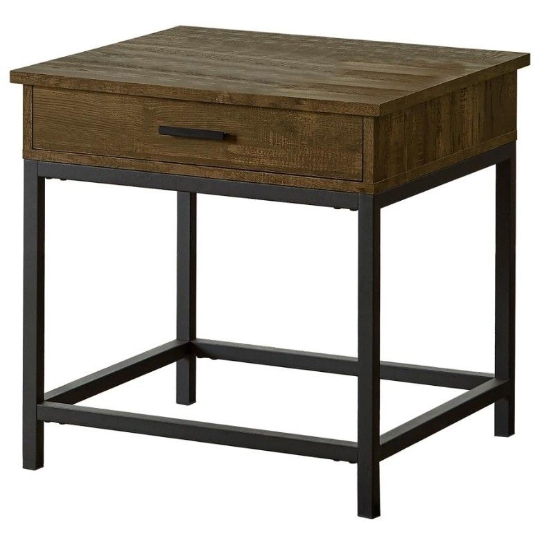 End/Side Table w/ Drawer in Brown Oak
