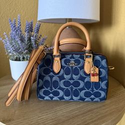 Coach Mini Rowan Signature Denim